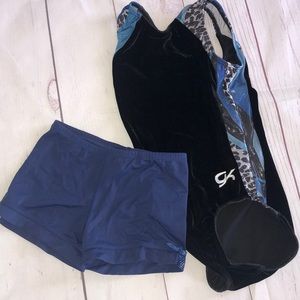 GK medium leotard and shorts gymnastics